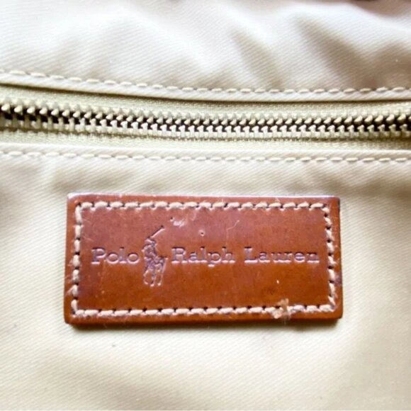 Polo Ralph Lauren Vintage Black Watch Plaid Cosmetic Bag PVC Canvas Leather EUC - Picture 6 of 8